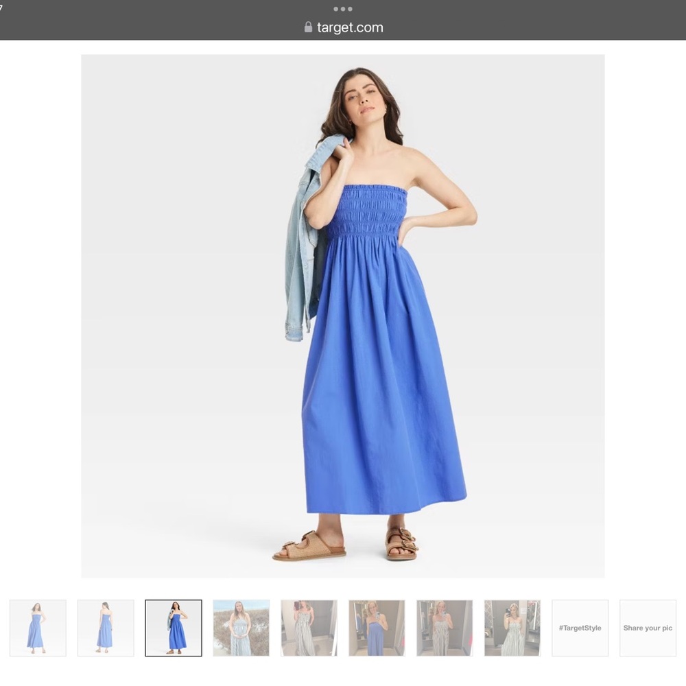 Women's Midi A Line Dress from Target strapless smocked